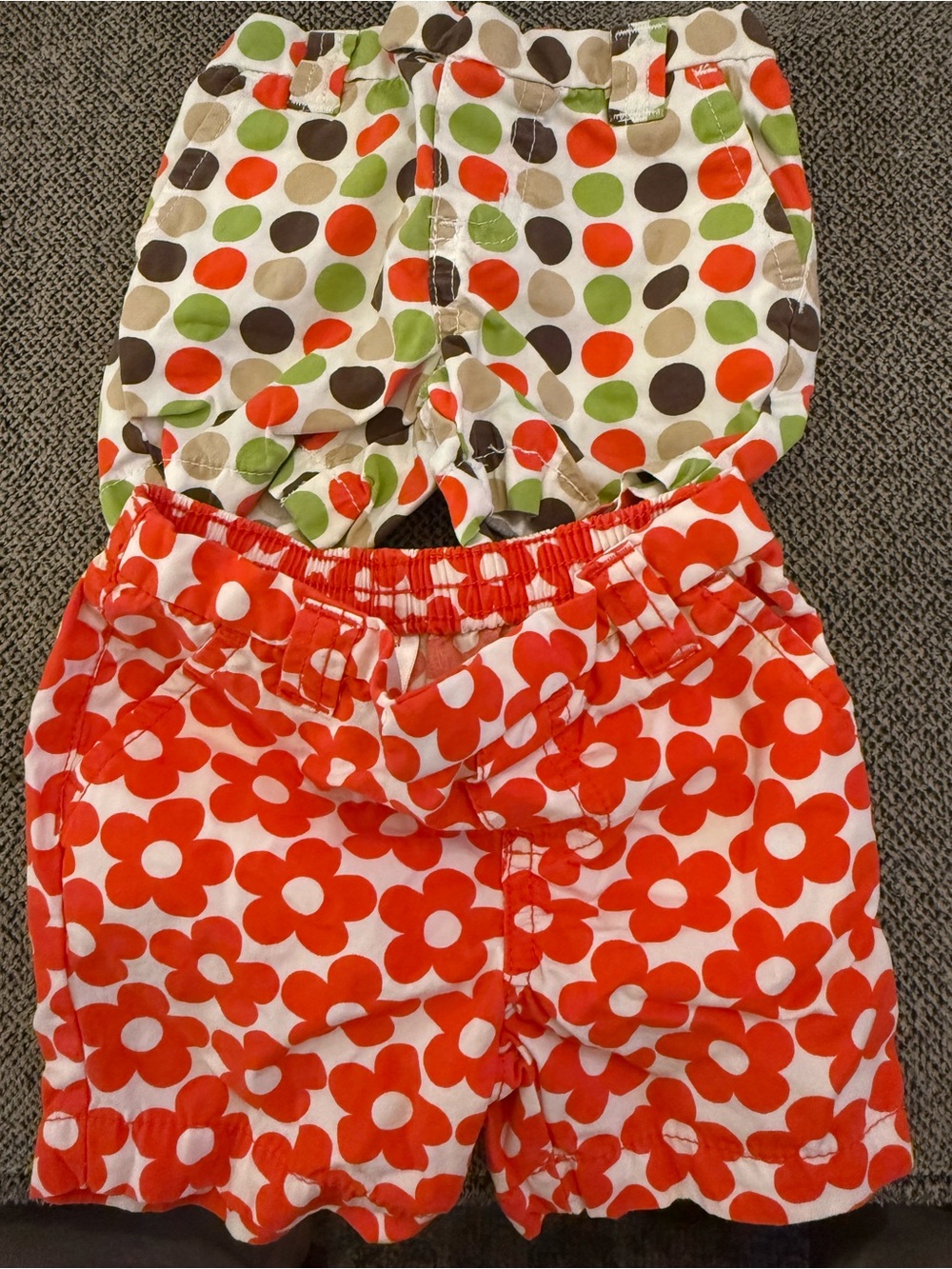 Carter's Orange Floral and Multi Dot Cotton Shorts Set